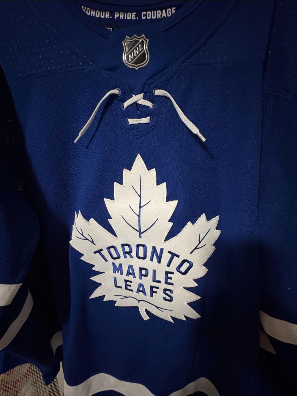 NHL Toronto Maple Leafs Royal Blue and White Hockey Jersey